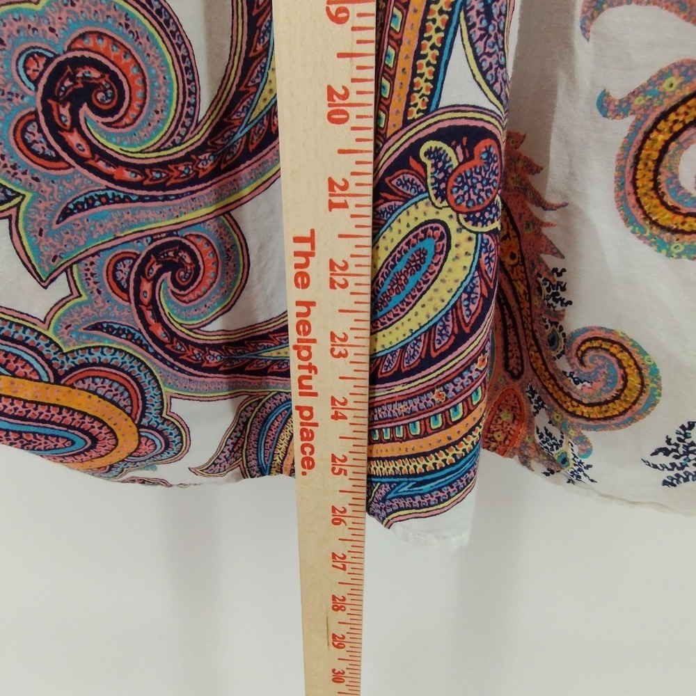 Chicos Silk Blend Button Up Shirt Women Size 3 Paisley Print XL 16 - Picture 9 of 11